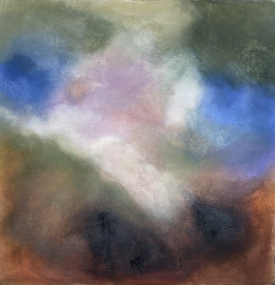 N° B 25 - Frottement de nuages - acrylique sur toile - 70 x 70 cm - 18 novembre 2021